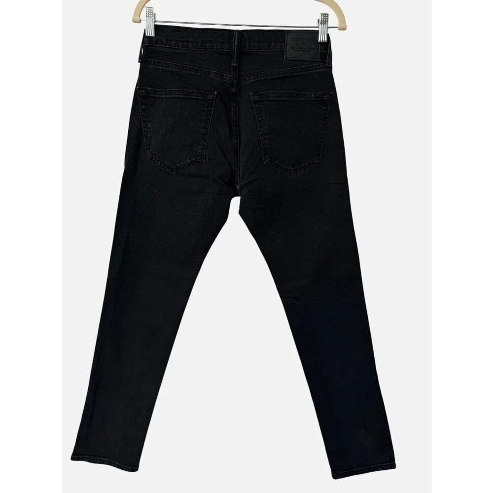 Abercrombie & Fitch Mens Skinny Black Jeans 29x30 Stretch Denim - Picture 3 of 11